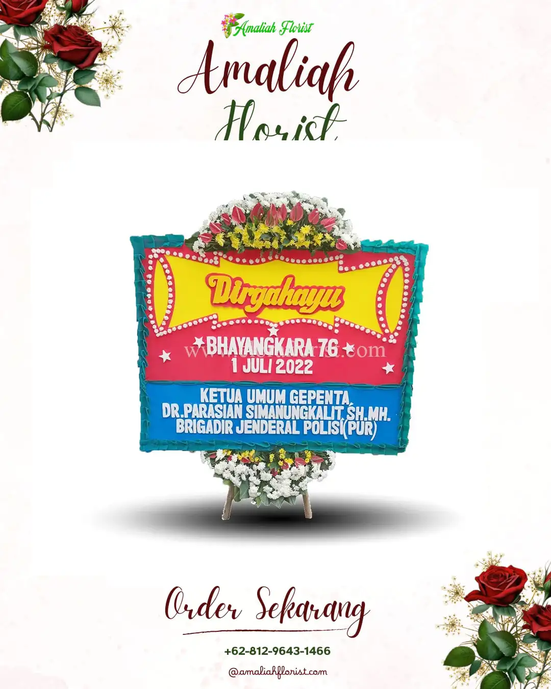 Papan Bunga HUT Ulang Tahun Batang Asam